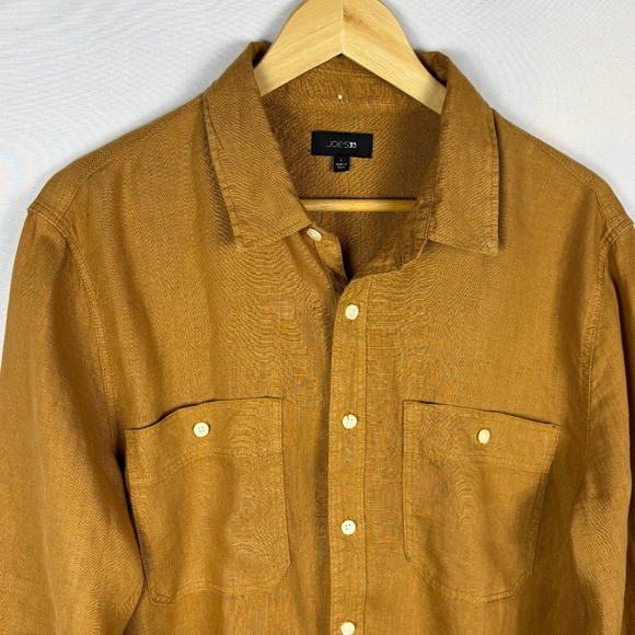 Joe's Jeans Men's Long sleeve 100% Linen Button Down Shirt Sz L Preppy Classic - Picture 2 of 10